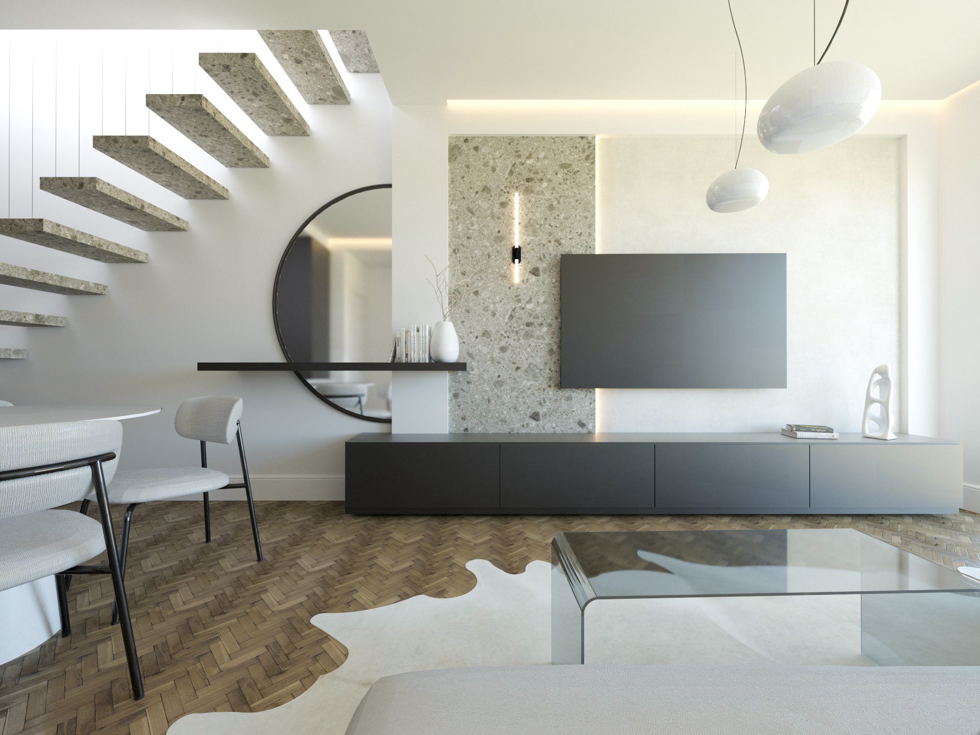 Salón con estilo minimalista